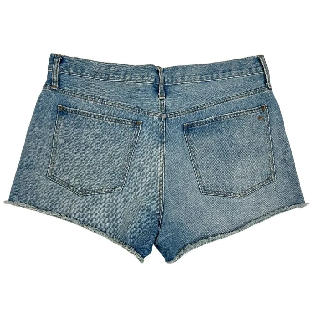 Madewell Relaxed Denim Button Fly High Rise Cutoff Jean Shorts Women’s 31 - Picture 2 of 8
